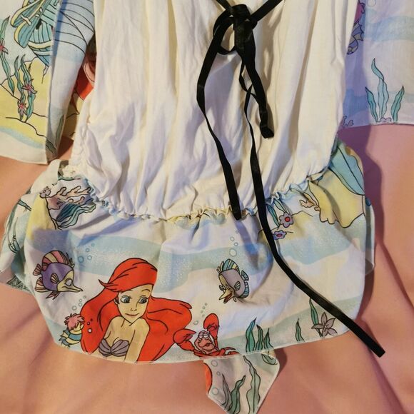 Size Women Extra Small Disney Denim Scarf Top Glamorous Jane Ariel Mermaid Gyaru - Picture 6 of 16